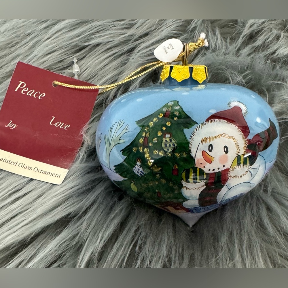 Hand Painted Glass Ornament Holiday Keepsake